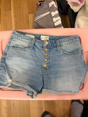 Universal Thread Light Blue Button-Front Denim Shorts